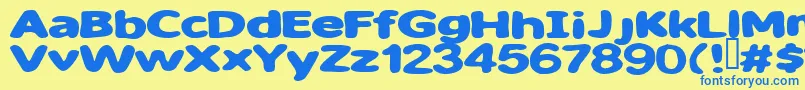 Sweet ffy Font – Blue Fonts on Yellow Background