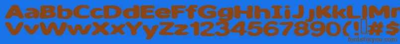フォントSweet ffy – 茶色の文字が青い背景にあります。