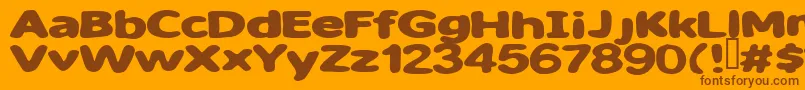 Fonte Sweet ffy – fontes marrons em um fundo laranja