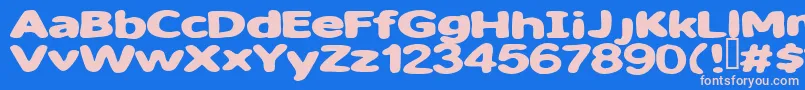 フォントSweet ffy – ピンクの文字、青い背景