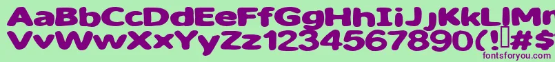 フォントSweet ffy – 緑の背景に紫のフォント