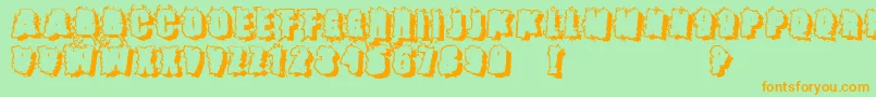 Catch22 Font – Orange Fonts on Green Background