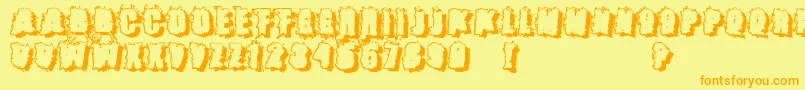 Catch22 Font – Orange Fonts on Yellow Background