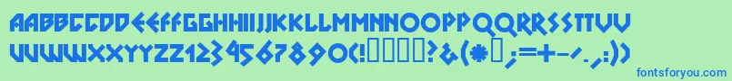 Dsnobl-Schriftart – Blaue Schriften auf grünem Hintergrund