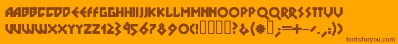 Dsnobl-Schriftart – Braune Schriften auf orangefarbenem Hintergrund