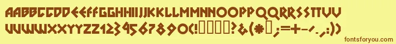 Fonte Dsnobl – fontes marrons em um fundo amarelo