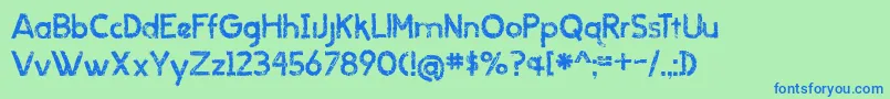 BmdWhenItRains Font – Blue Fonts on Green Background