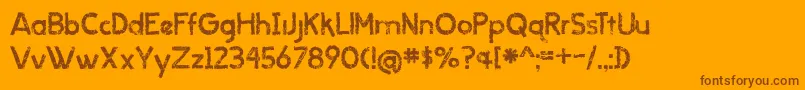 BmdWhenItRains Font – Brown Fonts on Orange Background