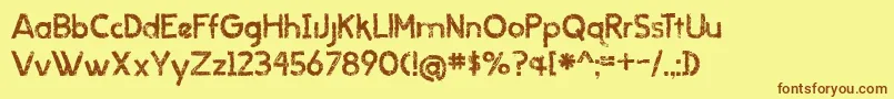 BmdWhenItRains Font – Brown Fonts on Yellow Background