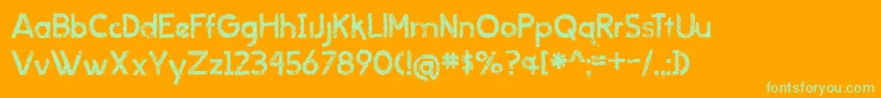 BmdWhenItRains Font – Green Fonts on Orange Background