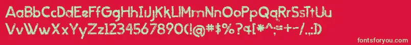 BmdWhenItRains Font – Green Fonts on Red Background