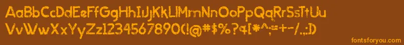 BmdWhenItRains Font – Orange Fonts on Brown Background