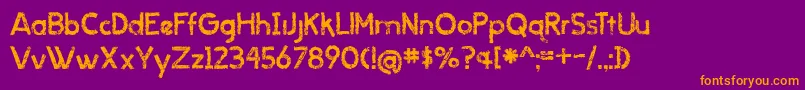 BmdWhenItRains Font – Orange Fonts on Purple Background