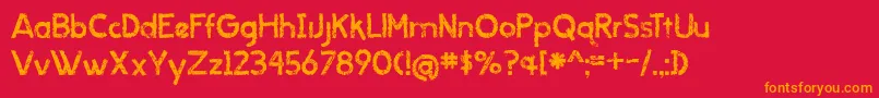 BmdWhenItRains Font – Orange Fonts on Red Background