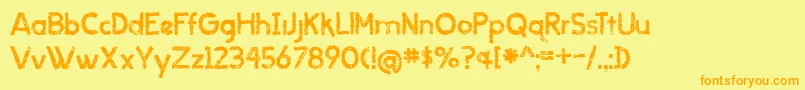 BmdWhenItRains Font – Orange Fonts on Yellow Background