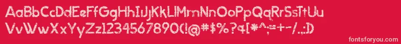 BmdWhenItRains Font – Pink Fonts on Red Background