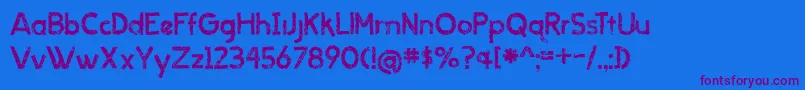 BmdWhenItRains Font – Purple Fonts on Blue Background