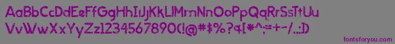 フォントBmdWhenItRains – 紫色のフォント、灰色の背景