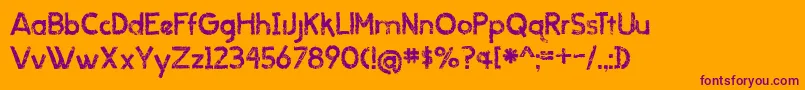 BmdWhenItRains Font – Purple Fonts on Orange Background