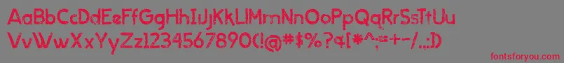 BmdWhenItRains Font – Red Fonts on Gray Background