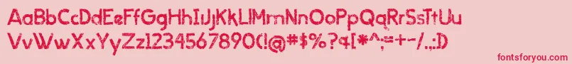 BmdWhenItRains-Schriftart – Rote Schriften auf rosa Hintergrund