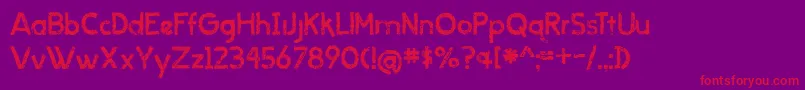 Fonte BmdWhenItRains – fontes vermelhas em um fundo violeta