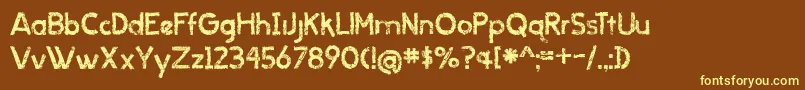 BmdWhenItRains-fontti – keltaiset fontit ruskealla taustalla