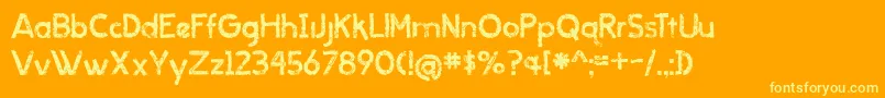 BmdWhenItRains Font – Yellow Fonts on Orange Background