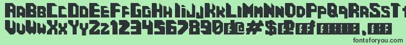 CosmicCube-fontti – mustat fontit vihreällä taustalla