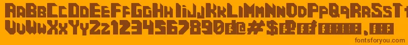 CosmicCube Font – Brown Fonts on Orange Background