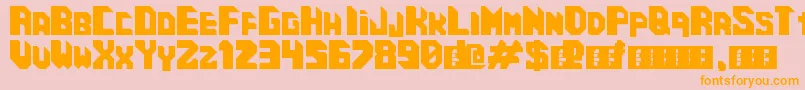 CosmicCube Font – Orange Fonts on Pink Background