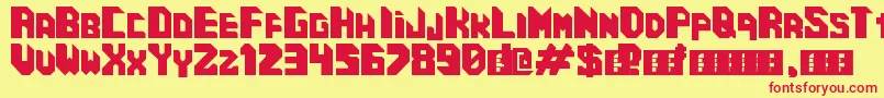 Czcionka CosmicCube – czerwone czcionki na żółtym tle