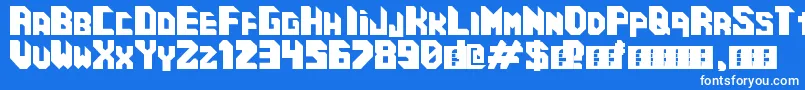 CosmicCube-Schriftart – Weiße Schriften auf blauem Hintergrund