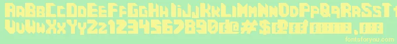 CosmicCube-fontti – keltaiset fontit vihreällä taustalla