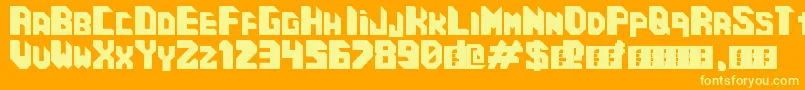 フォントCosmicCube – オレンジの背景に黄色の文字