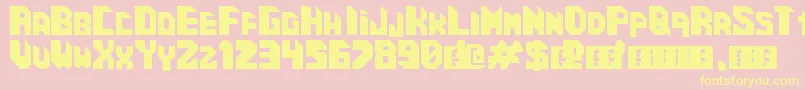 CosmicCube Font – Yellow Fonts on Pink Background