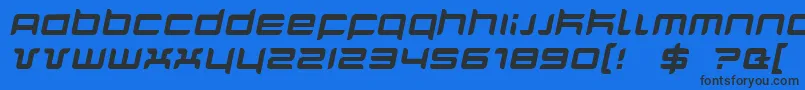 QuarxItalic Font – Black Fonts on Blue Background