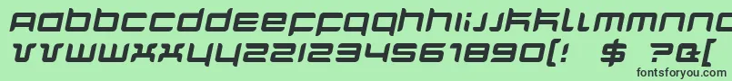 QuarxItalic Font – Black Fonts on Green Background
