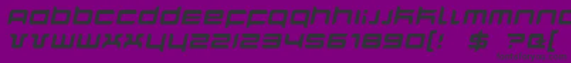 Czcionka QuarxItalic – czarne czcionki na fioletowym tle