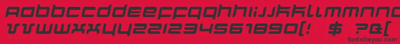 QuarxItalic Font – Black Fonts on Red Background