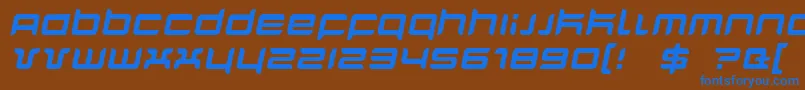 QuarxItalic Font – Blue Fonts on Brown Background