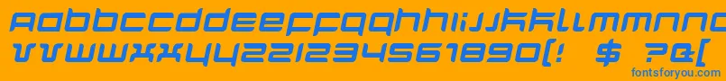 QuarxItalic Font – Blue Fonts on Orange Background