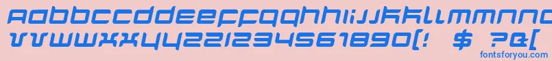 フォントQuarxItalic – ピンクの背景に青い文字