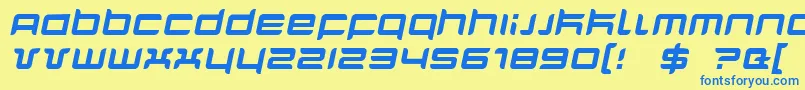 QuarxItalic Font – Blue Fonts on Yellow Background
