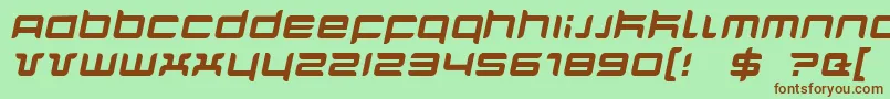 QuarxItalic-Schriftart – Braune Schriften auf grünem Hintergrund