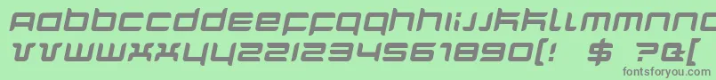 QuarxItalic-Schriftart – Graue Schriften auf grünem Hintergrund