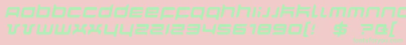 QuarxItalic Font – Green Fonts on Pink Background