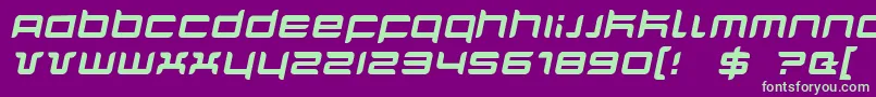 QuarxItalic Font – Green Fonts on Purple Background