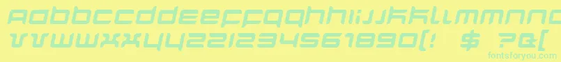 QuarxItalic-Schriftart – Grüne Schriften auf gelbem Hintergrund