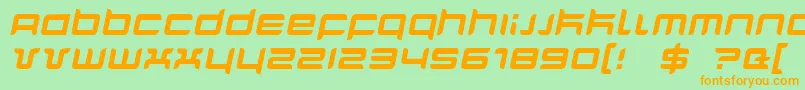 QuarxItalic Font – Orange Fonts on Green Background